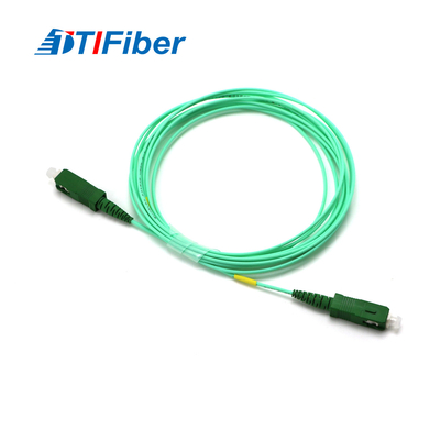 연한 녹청색 색 FTTH SM 단순한 SC APC 광섬유 패치 코드 9 125 1.6 밀리미터