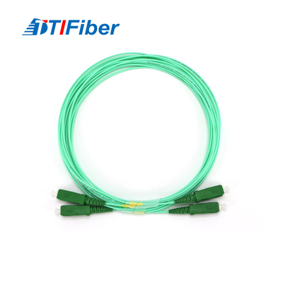연한 녹청색 색 FTTH SM 단순한 SC APC 광섬유 패치 코드 9 125 1.6 밀리미터