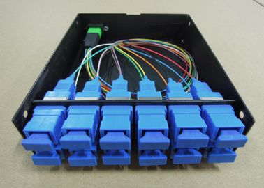 MPO Casstte를 위한 12pcs LC 연결관 SC 쌍신회로 3U MPO 패치 패널