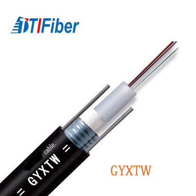 GYXTW 6 Core 4 Core Fiber Optic Cable Single Mode PE Black Jacket