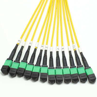 144F MTP MPO Fanout 케이블 SMG657A1 MPO APC에서 MPO APC 브레이크오프틱 파이버 패치 케이블