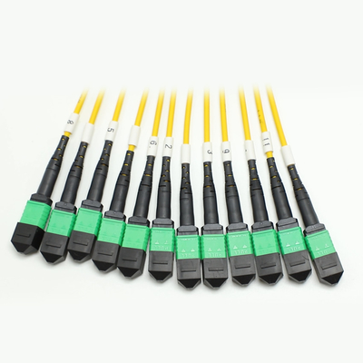 144F MTP MPO Fanout 케이블 SMG657A1 MPO APC에서 MPO APC 브레이크오프틱 파이버 패치 케이블