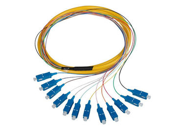 12의 색깔 SC SC 연결관을 가진 단순한 광섬유 떠꺼머리, 1.5M 섬유 케이블