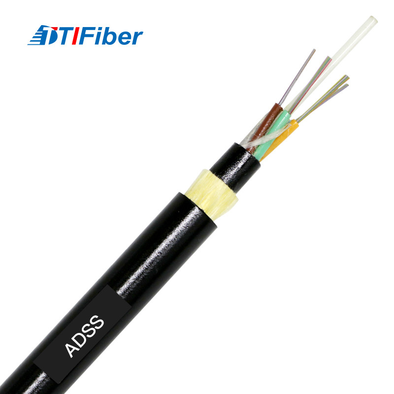 FTTH 광고 6 12 24 48 코어 섬유 옵틱 케이블 검정색