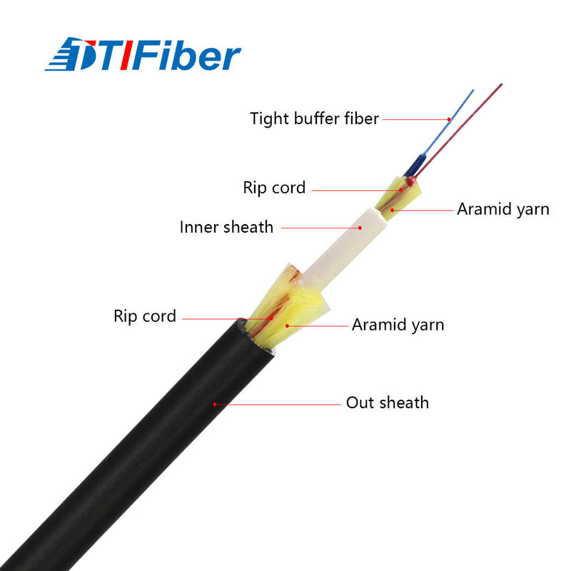 TTI Fiber Factory Wholesale 1 Core GJYFJH03 G657A Black Low Smoke Zero Halogen Flexible Optical Fiber Cable